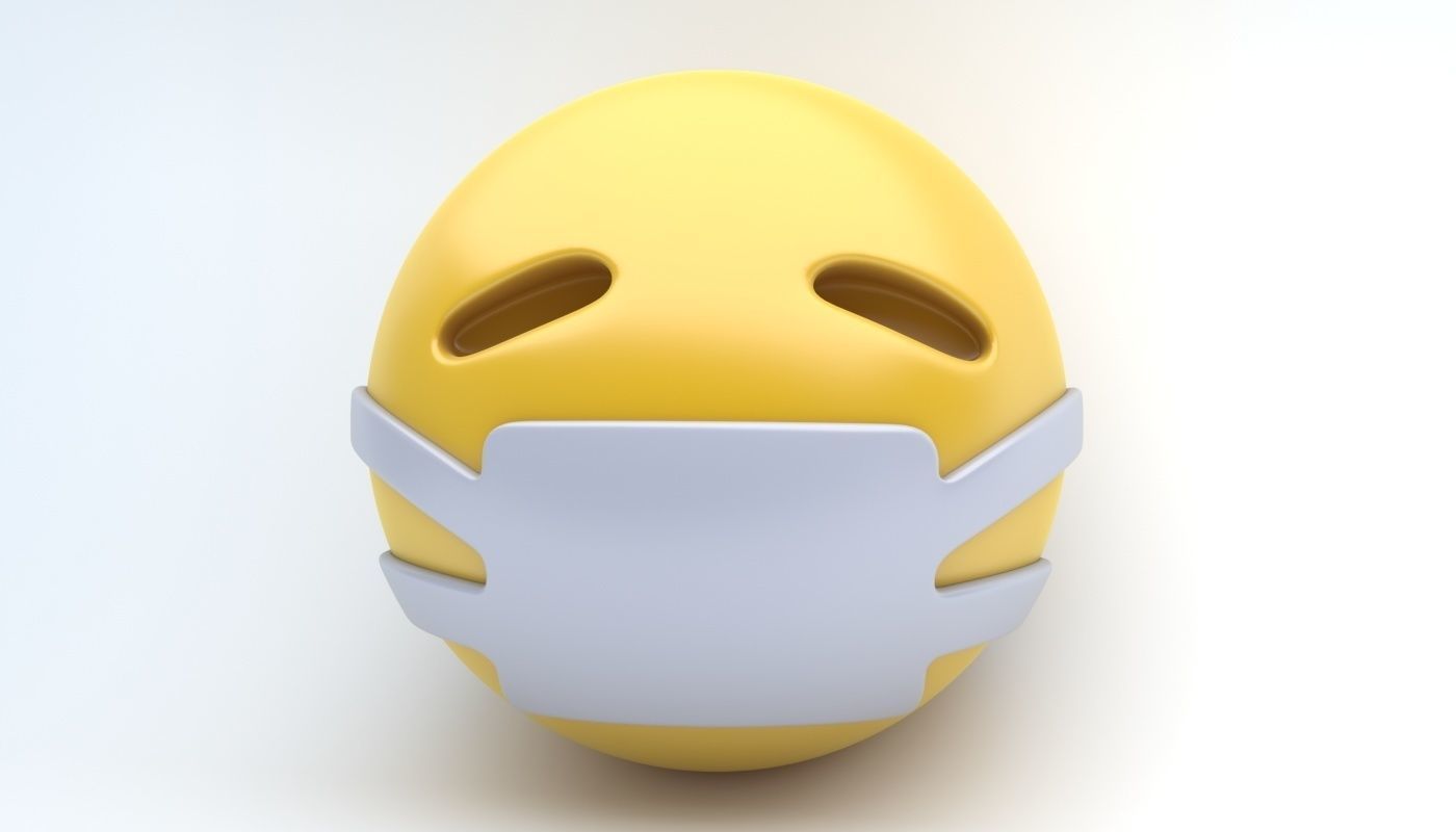 EMOJI medical mask Low-poly 3D model_1