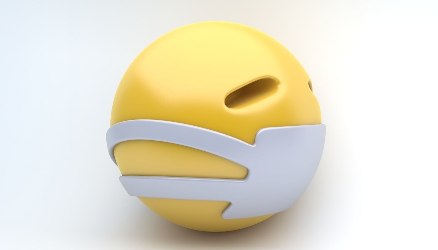 EMOJI medical mask Low-poly 3D model_2