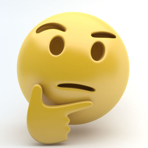 EMOJI THINKING Low-poly 3D model