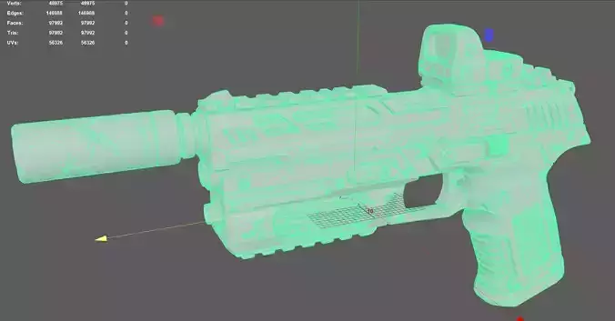 3D model Low Poly Antique Gun Stylized Vintage Firearm 3D Model VR / AR ...