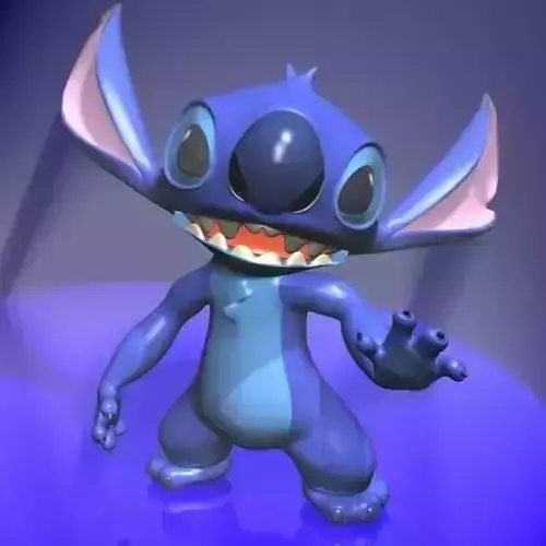 Stitch Rigged Character Low-poly 3D model