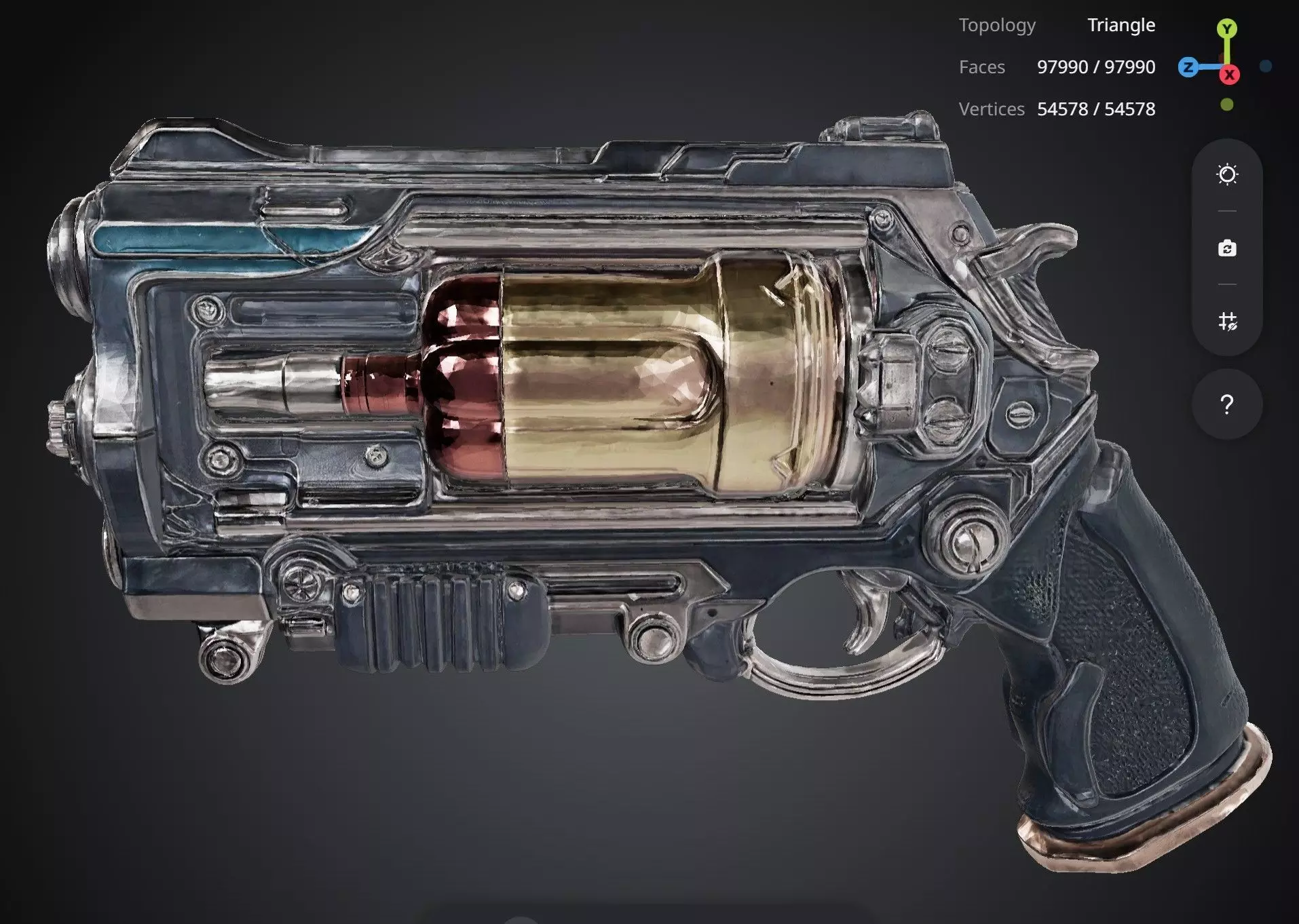 Revolver Gun 3D model