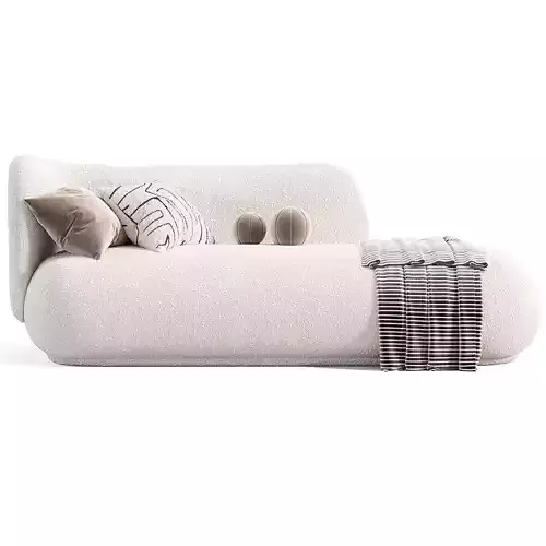 Rico Divan Left Boucle Sofa By Fermliving Low-poly 3D model 4