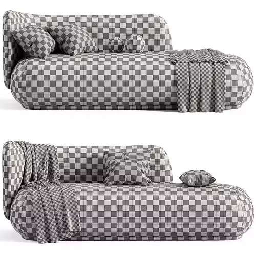 Rico Divan Left Boucle Sofa By Fermliving Low-poly 3D model 5