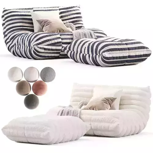 Togo Sofa By Michel Ducaroy For Ligne Roset 1973 Low-poly 3D model