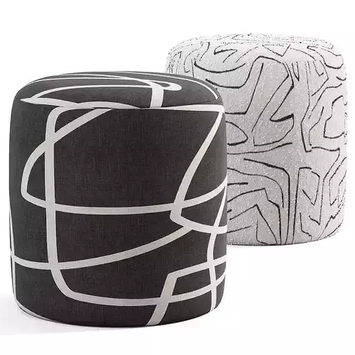 Orlando Upholstered Ottoman By Allmodern Low-poly 3D model