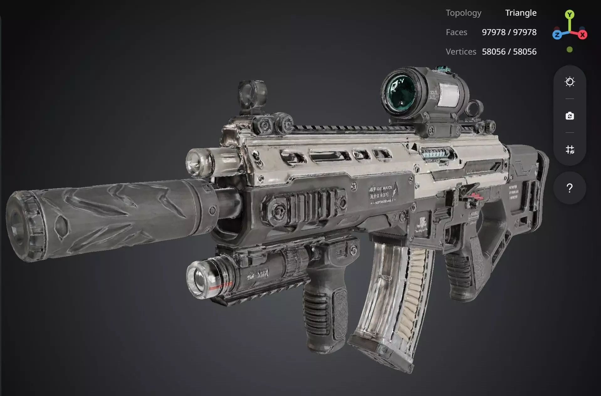 Futuristic Rifle Gun 3D model