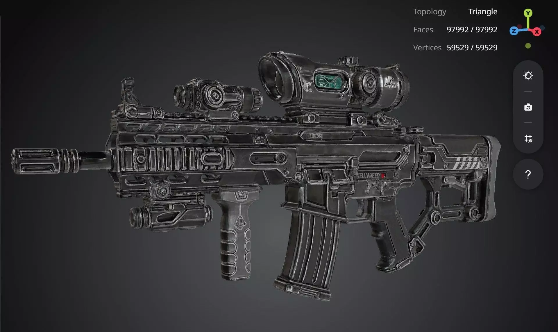 Futuristic Rifle Gun 3D model