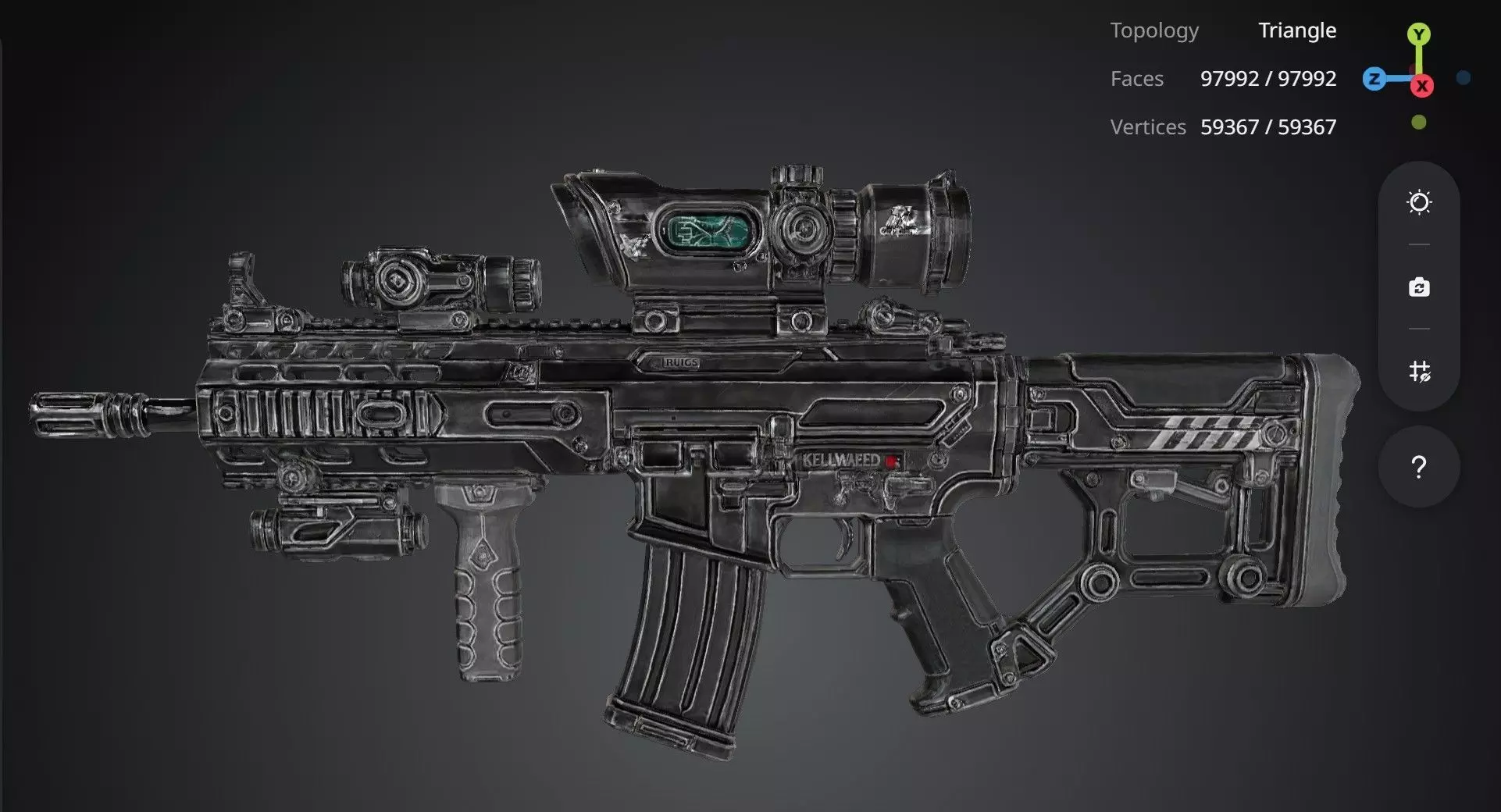 Futuristic Rifle Gun 3D model