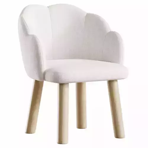 Wooden Soft Baby Sofa Kids Chair Low-poly 3D model 3
