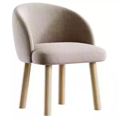 Kids Chair Low-poly 3D model 3