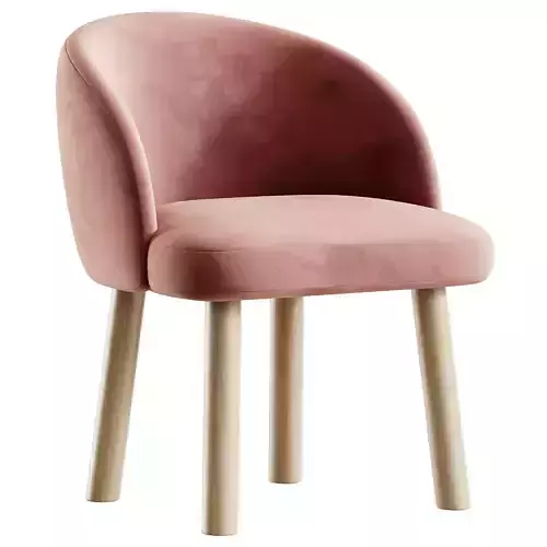 Kids Chair Low-poly 3D model 6