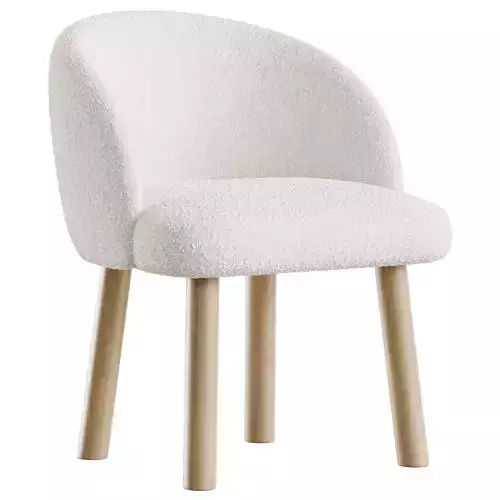 Kids Chair Low-poly 3D model 4