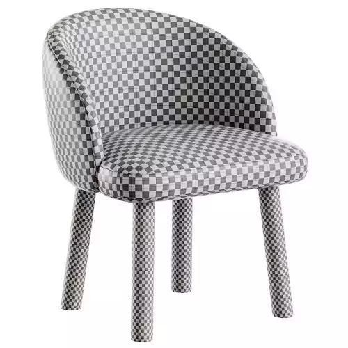 Kids Chair Low-poly 3D model 7