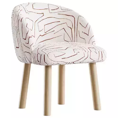 Kids Chair Low-poly 3D model 5