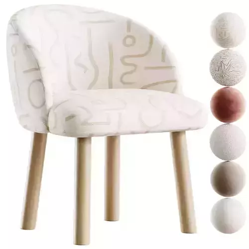 Kids Chair Low-poly 3D model
