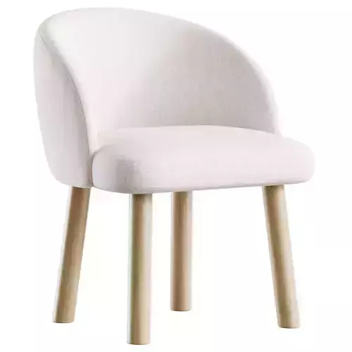 Kids Chair Low-poly 3D model 2
