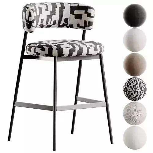 Bar Stool Folsom By Eichholtz Low-poly 3D model