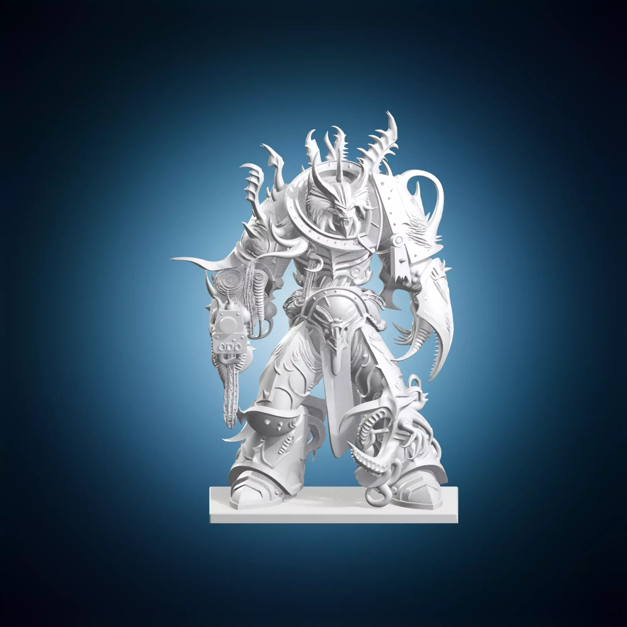 Chaos Corrupted Space Marine Miniature 3D print model