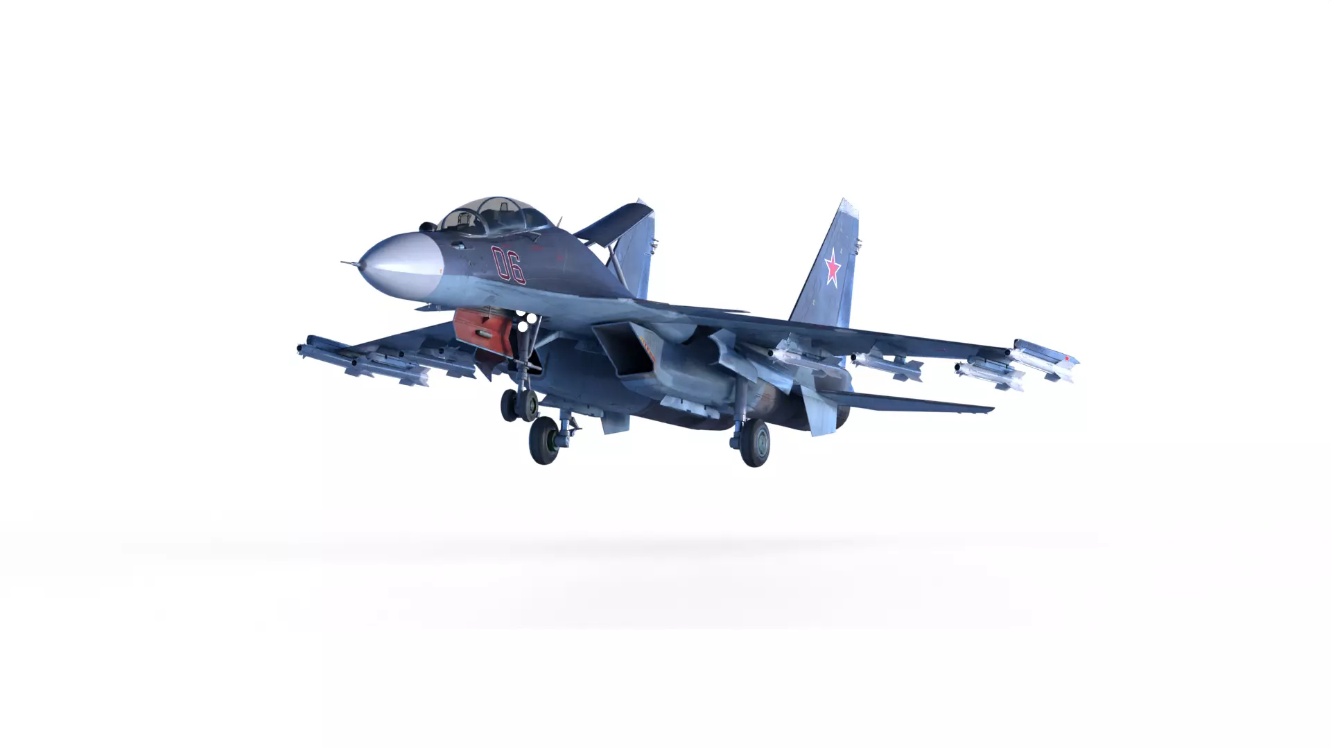 Soukhoi Su-30 Rigged Animated With Weapons Game Ready Low-poly 3D model