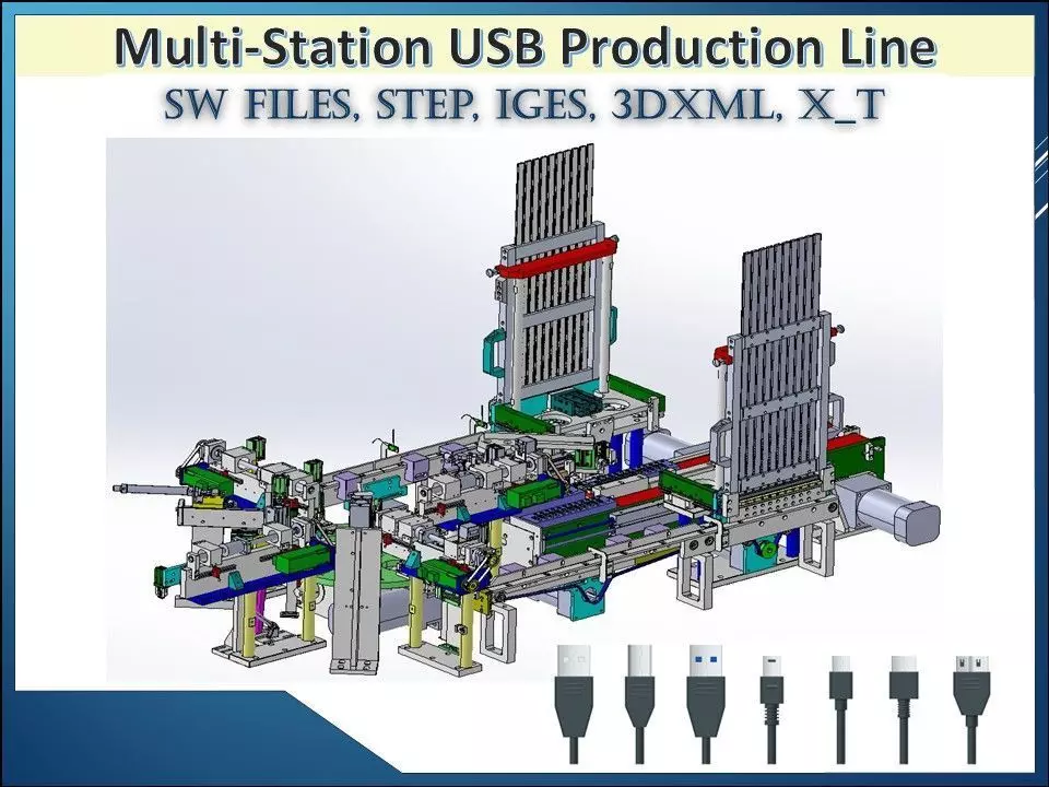 Automatic USB Assembly Machine 3D CAD Model 3D model