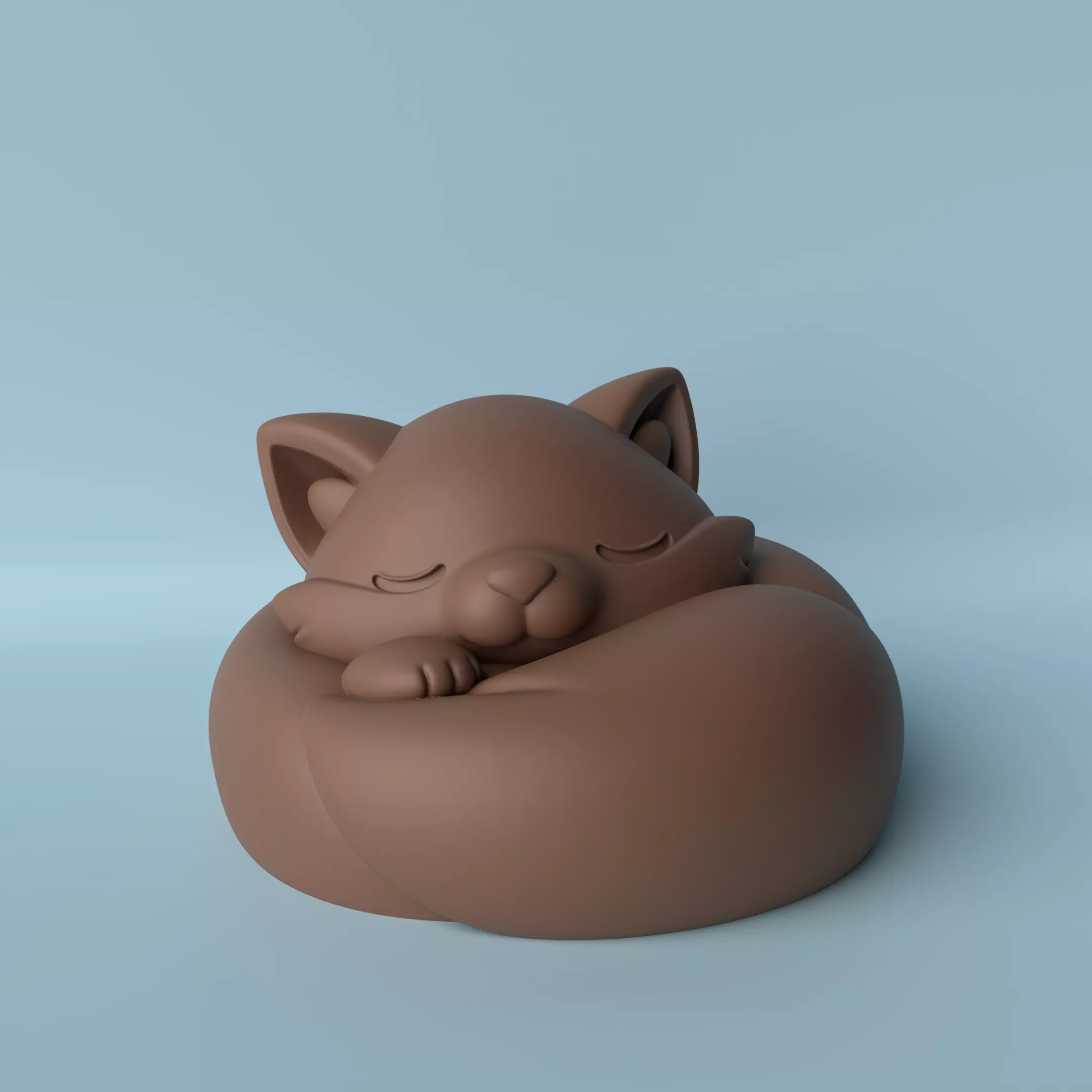 Sleeping Fox Figurine 3D print model