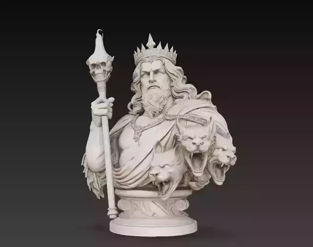 Hades Greek Underworld God Statue 3D Model