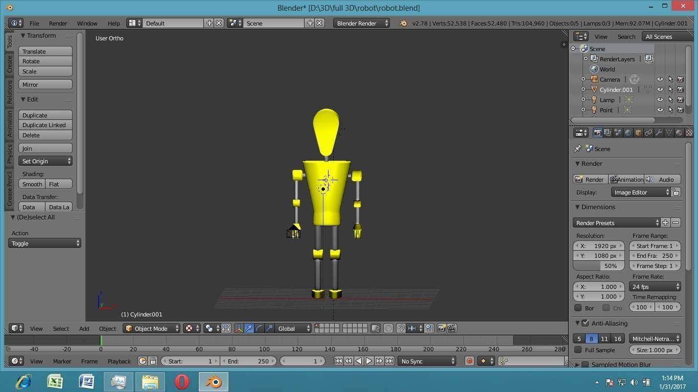 Base Robot Low-poly 3D model_1
