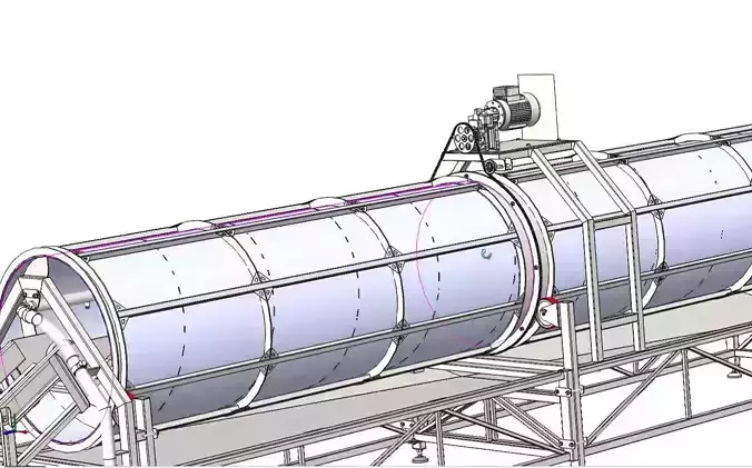 Rotary Vegetable and Fruit Drum Washing Machine  3D model 6