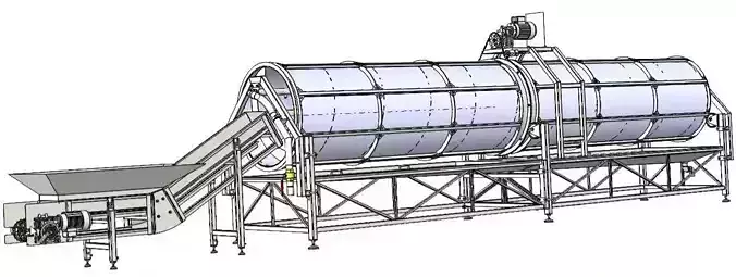 Rotary Vegetable and Fruit Drum Washing Machine  3D model 5