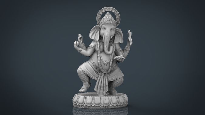 Dancing Ganesha Low-poly 3D model