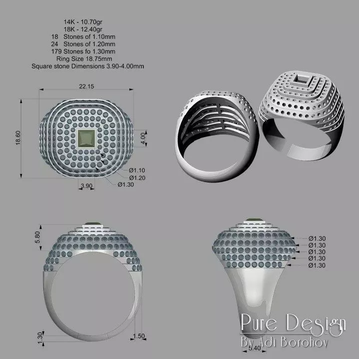 8 Floors Ring 3D print model
