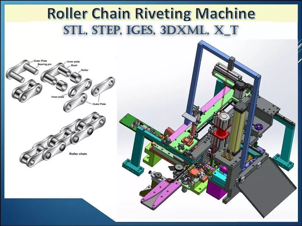 Roller Chain Riveting Machine 3D CAD Model 3D model
