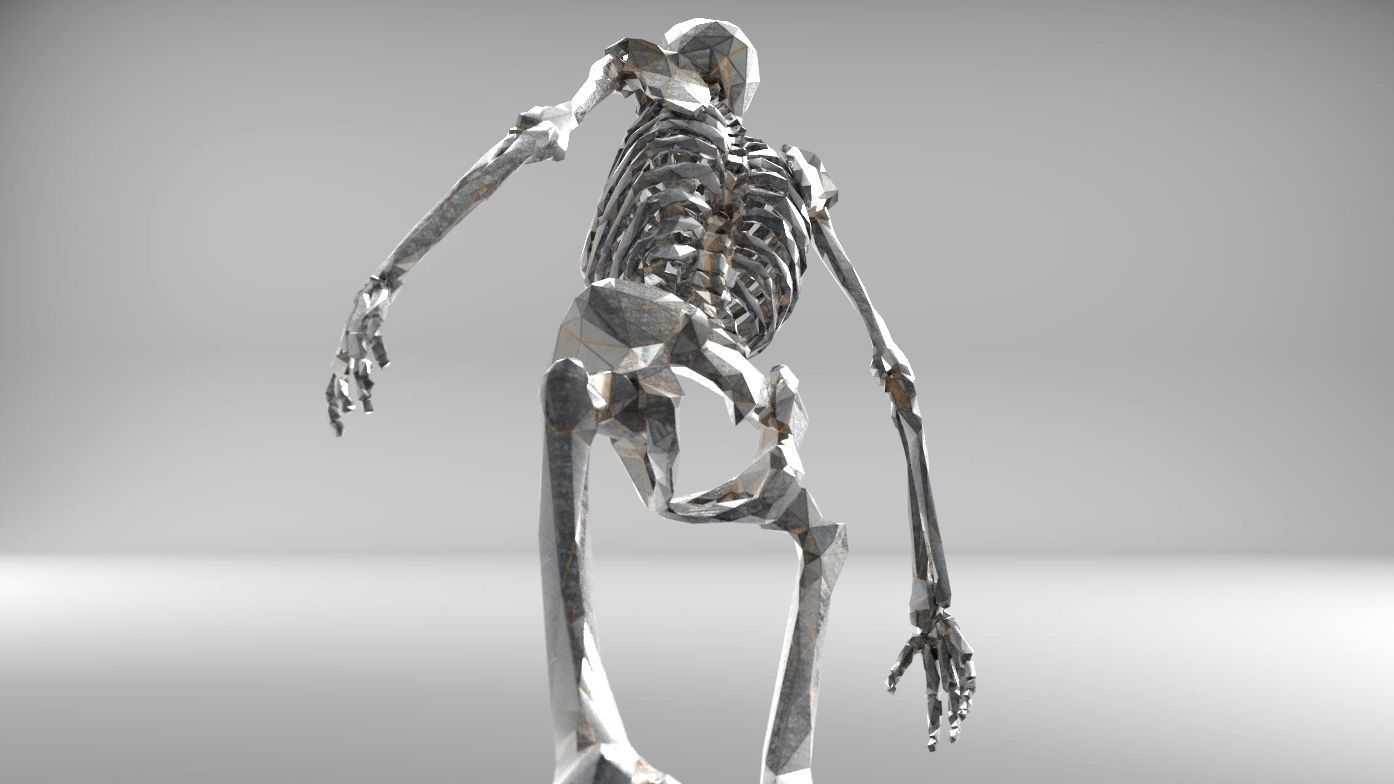 Low poly skeleton human Low-poly 3D model_3