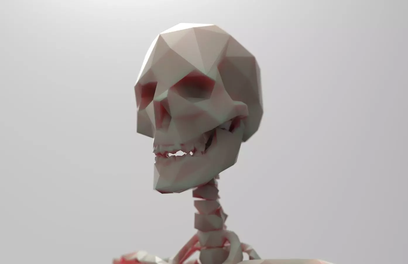 Low poly skeleton human Low-poly 3D model_0