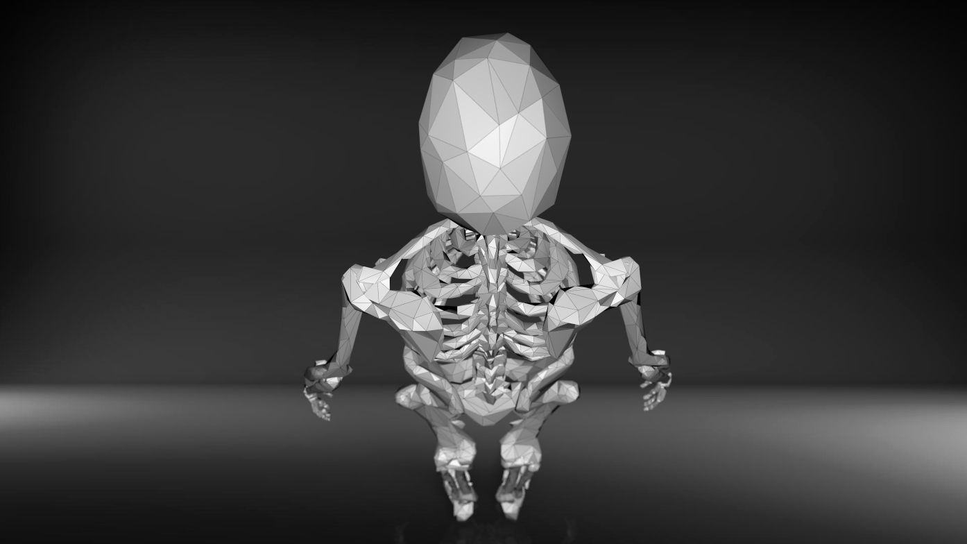 Low poly skeleton human Low-poly 3D model_8