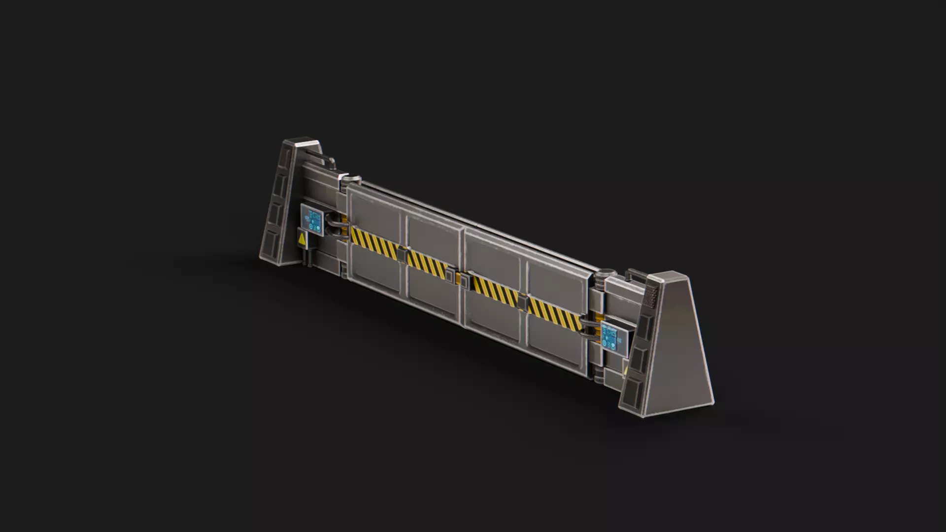 Sci-Fi Barrier Wall Low-poly 3D model