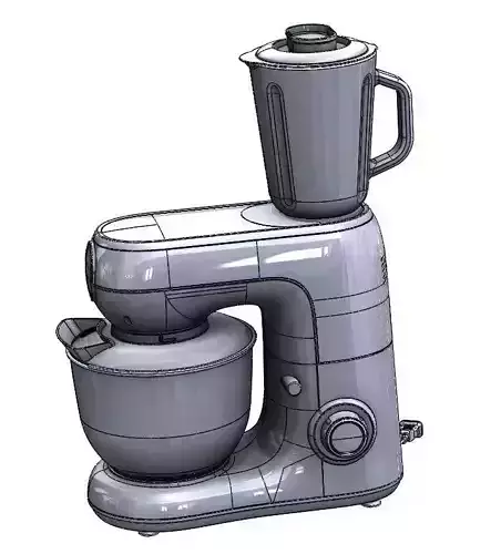 Kitchen Mixer with Blender Attachment 3D CAD Model 3D model 3
