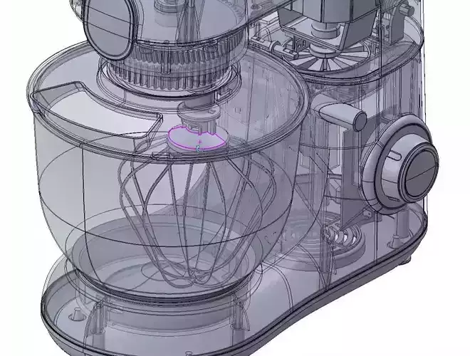 Kitchen Mixer with Blender Attachment 3D CAD Model 3D model 7