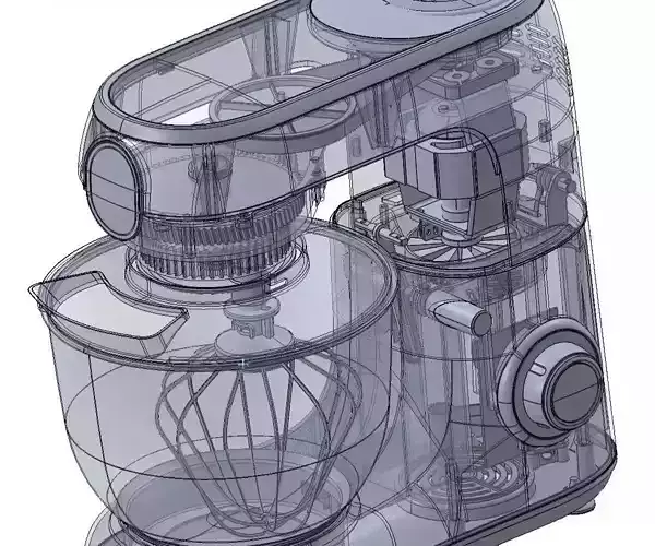 Kitchen Mixer with Blender Attachment 3D CAD Model 3D model 5