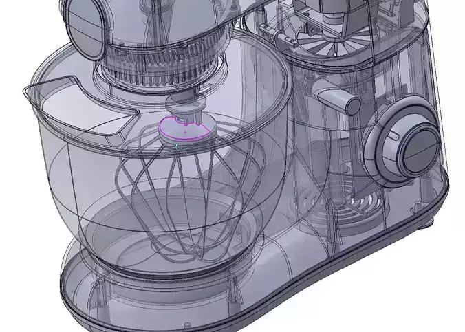 Kitchen Mixer with Blender Attachment 3D CAD Model 3D model 6