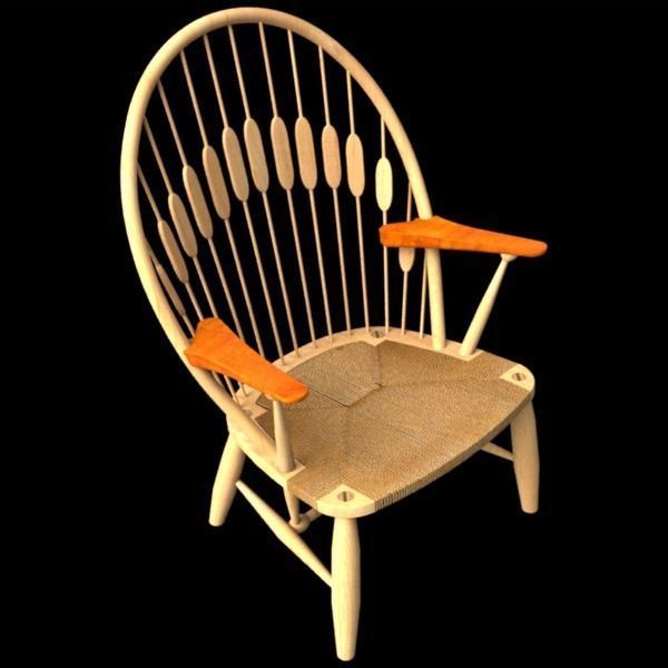 Wegner PP550 Peacock chair 3D model_5