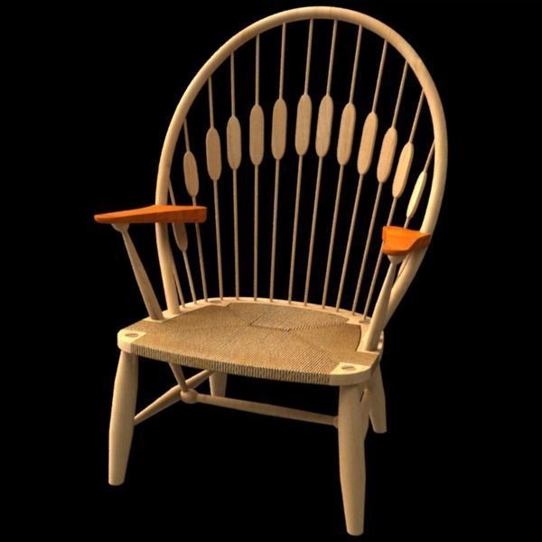 Wegner PP550 Peacock chair 3D model_10