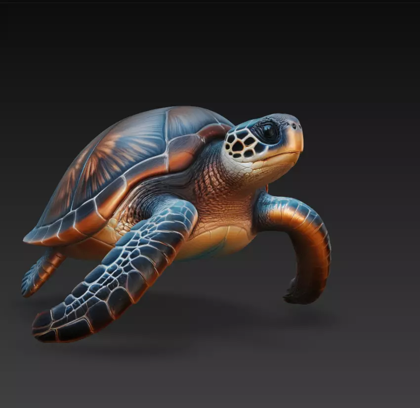 Realistic Sea Turtle Marine Animal 3D Model 3D print model