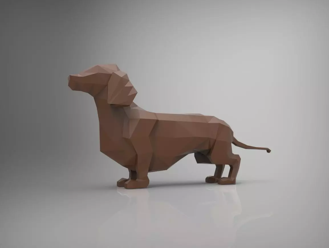 Low poly dog dachshund 3D print model