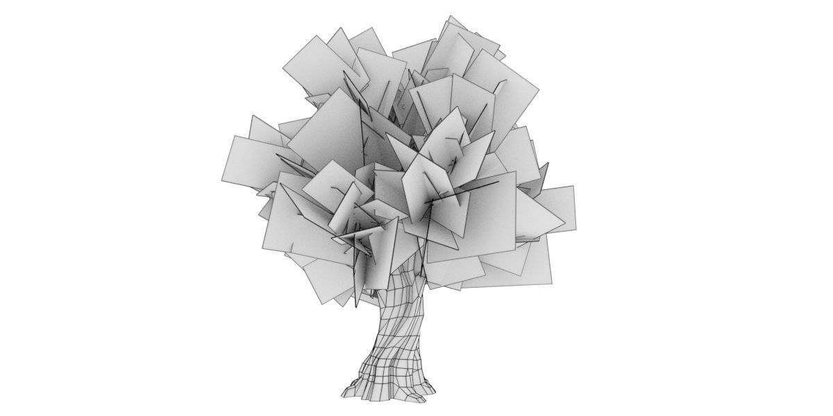 Low Poly Ashes Tree Low-poly 3D model_4