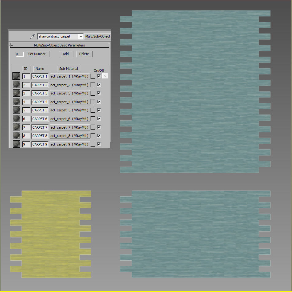 Wall to Wall Carpet Tile No 11 3D model_2