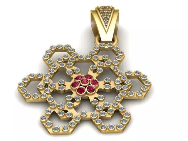 Hexagonal Lattice Floral Pendant 3D print model