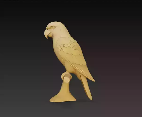 Realistic Parrot Sculpture 3D Model