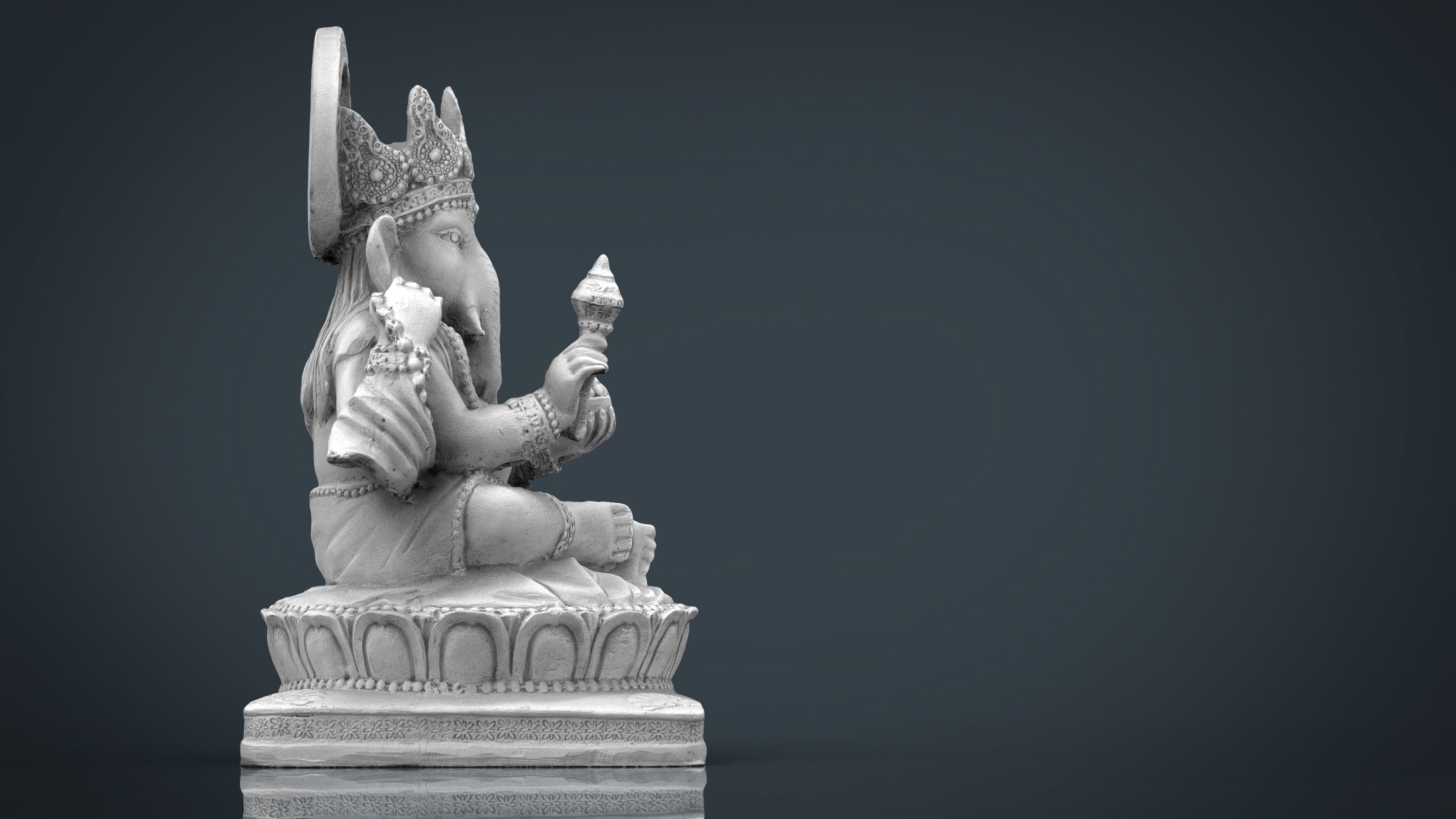 Ganesh Elephant Low-poly 3D model_3